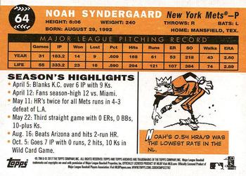 2017 Topps Archives #64 Noah Syndergaard Back