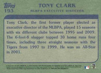 2017 Topps Archives #193 Tony Clark Back