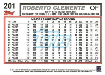 2017 Topps Archives #201 Roberto Clemente Back
