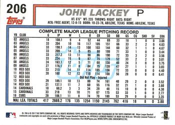 2017 Topps Archives #206 John Lackey Back