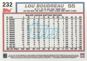 2017 Topps Archives #232 Lou Boudreau Back