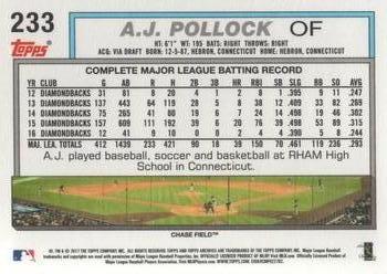 2017 Topps Archives #233 A.J. Pollock Back
