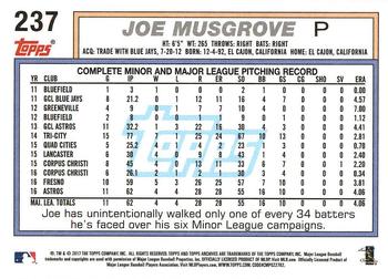 2017 Topps Archives #237 Joe Musgrove Back