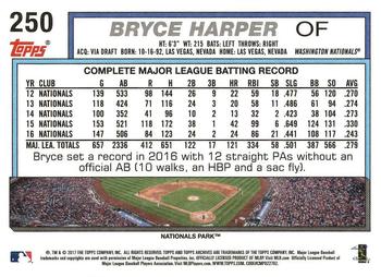 2017 Topps Archives #250 Bryce Harper Back