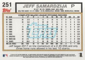 2017 Topps Archives #251 Jeff Samardzija Back
