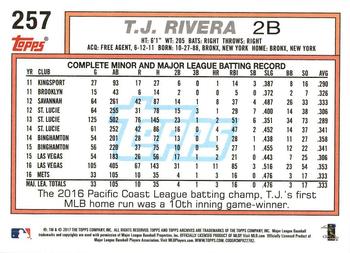 2017 Topps Archives #257 T.J. Rivera Back