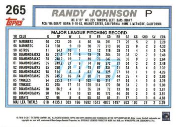 2017 Topps Archives #265 Randy Johnson Back