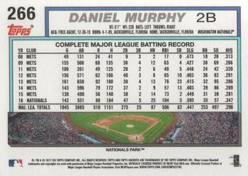 2017 Topps Archives #266 Daniel Murphy Back