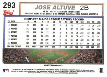 2017 Topps Archives #293 Jose Altuve Back