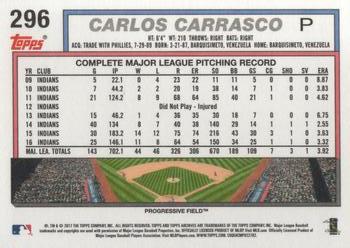 2017 Topps Archives #296 Carlos Carrasco Back