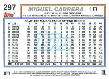 2017 Topps Archives #297 Miguel Cabrera Back