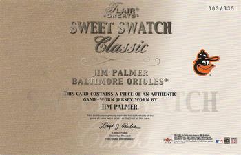 2003 Flair Greats - Sweet Swatch Classic Jersey #NNO Jim Palmer Back