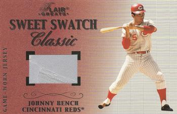 2003 Flair Greats - Sweet Swatch Classic Jersey #NNO Johnny Bench Front