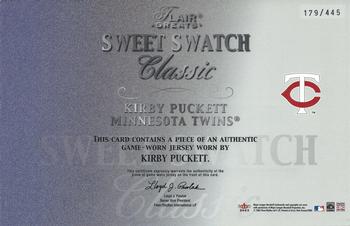 2003 Flair Greats - Sweet Swatch Classic Jersey #NNO Kirby Puckett Back