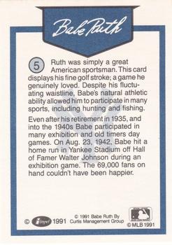1991 Line Drive Babe Ruth #5 Babe Ruth Back
