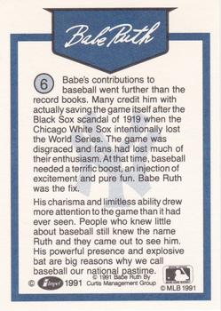 1991 Line Drive Babe Ruth #6 Babe Ruth Back