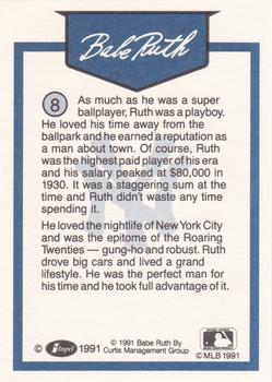 1991 Line Drive Babe Ruth #8 Babe Ruth Back