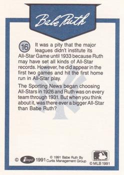 1991 Line Drive Babe Ruth #16 Babe Ruth Back