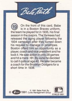 1991 Line Drive Babe Ruth #19 Babe Ruth Back