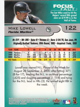 2001 Fleer Focus #122 Mike Lowell Back