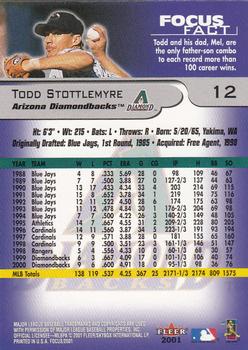 2001 Fleer Focus #12 Todd Stottlemyre Back