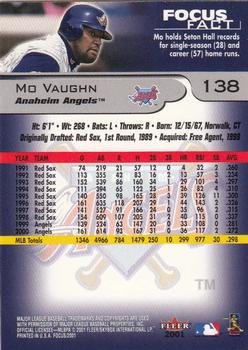 2001 Fleer Focus #138 Mo Vaughn Back