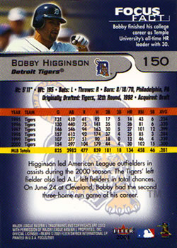 2001 Fleer Focus #150 Bobby Higginson Back