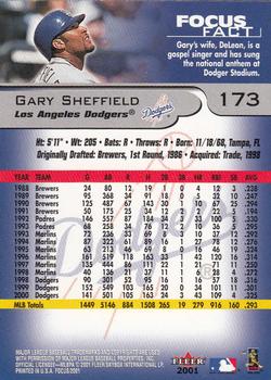 2001 Fleer Focus #173 Gary Sheffield Back