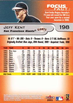 2001 Fleer Focus #198 Jeff Kent Back