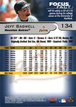 2001 Fleer Focus #134 Jeff Bagwell Back