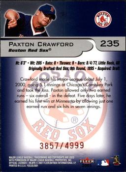 2001 Fleer Focus #235 Paxton Crawford Back