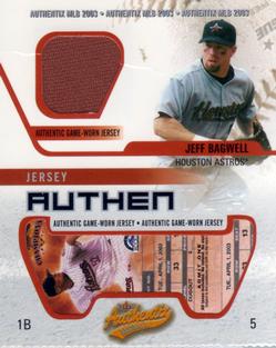 2003 Fleer Authentix - Game Jersey #JA-JB Jeff Bagwell Front