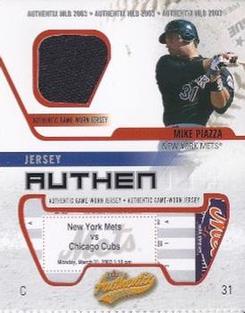 2003 Fleer Authentix - Game Jersey #JA-MP Mike Piazza Front