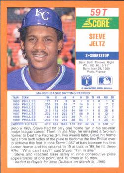 1990 Score Rookie & Traded #59T Steve Jeltz Back