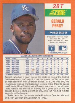 1990 Score Rookie & Traded #28T Gerald Perry Back