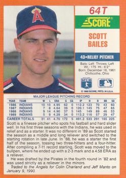 1990 Score Rookie & Traded #64T Scott Bailes Back