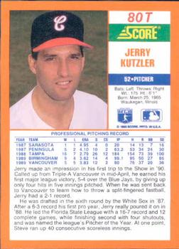 1990 Score Rookie & Traded #80T Jerry Kutzler Back