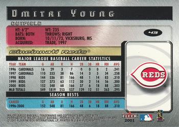 2001 Fleer Futures #43 Dmitri Young Back