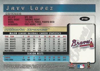 2001 Fleer Futures #141 Javy Lopez Back