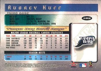 2001 Fleer Futures #193 Aubrey Huff Back