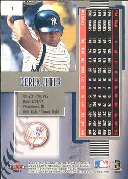 2001 Fleer Genuine #1 Derek Jeter Back