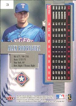 2001 Fleer Genuine #3 Alex Rodriguez Back