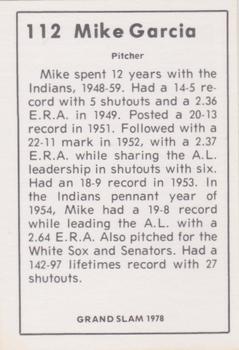 1978 Grand Slam #112 Mike Garcia Back