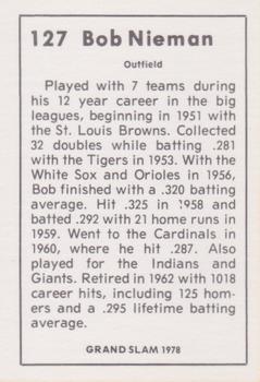 1978 Grand Slam #127 Bob Nieman Back