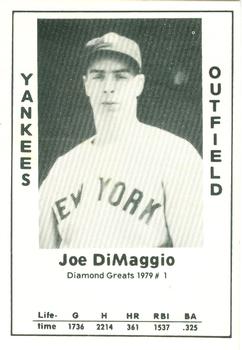 1979 TCMA Diamond Greats #1 Joe DiMaggio Front