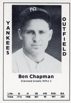 1979 TCMA Diamond Greats #2 Ben Chapman Front