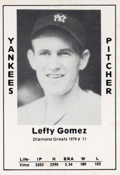 1979 TCMA Diamond Greats #11 Lefty Gomez Front