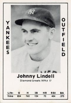 1979 TCMA Diamond Greats #17 Johnny Lindell Front