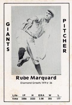 1979 TCMA Diamond Greats #26 Rube Marquard Front
