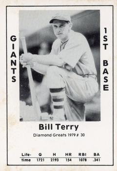 1979 TCMA Diamond Greats #30 Bill Terry Front